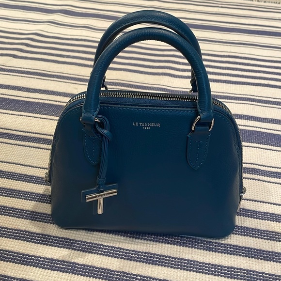 le tanneur Handbags - NWOT Le Tanneur Gisele Small Handbag In Grained Leather Peacock Blue